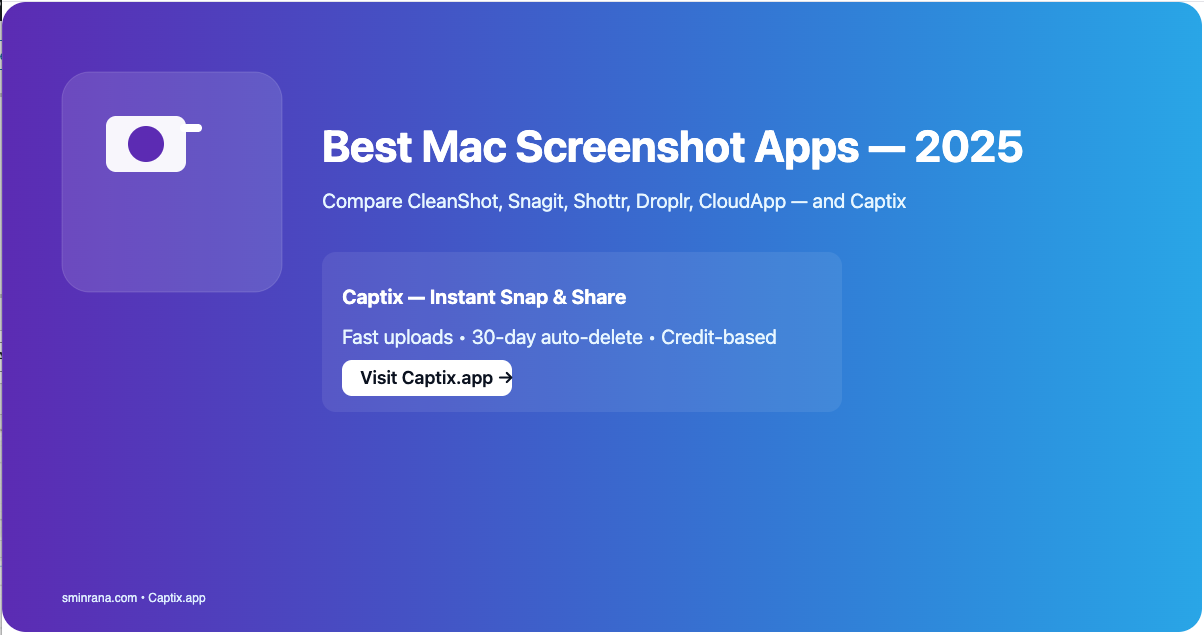 Best Screenshot Apps for macOS in 2026 (and Why Captix Is My New Favorite)